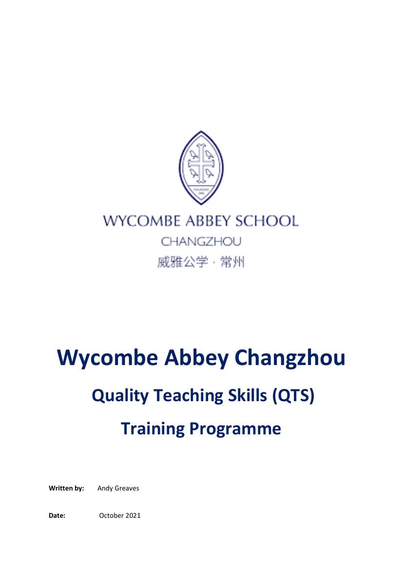 Cover of NQT Professional Programme 2020–2021